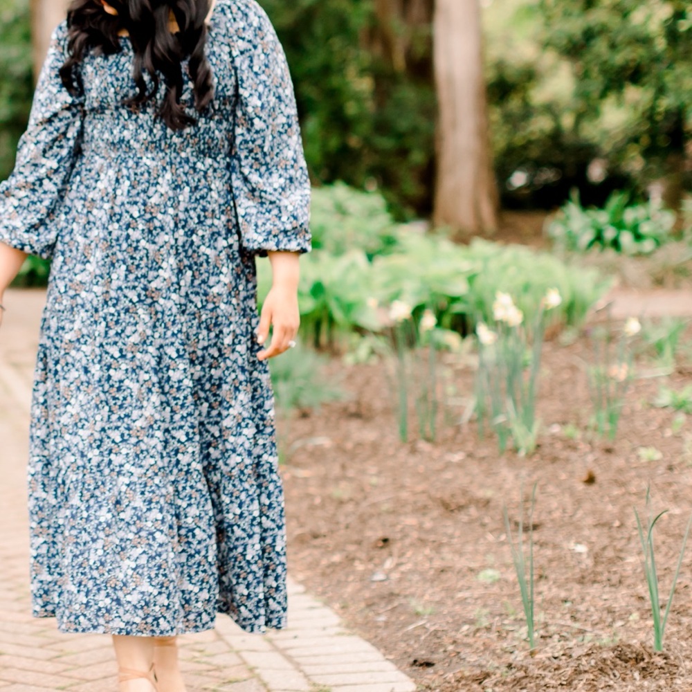 Pink Blush Floral Smocked Maxi Dress